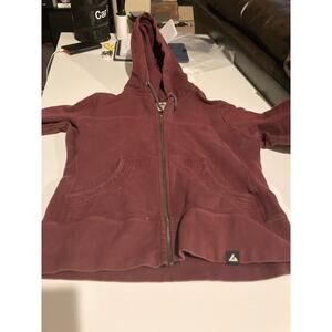 American giant women’s oxblood red full zip classic hoodie sweatshirt size L